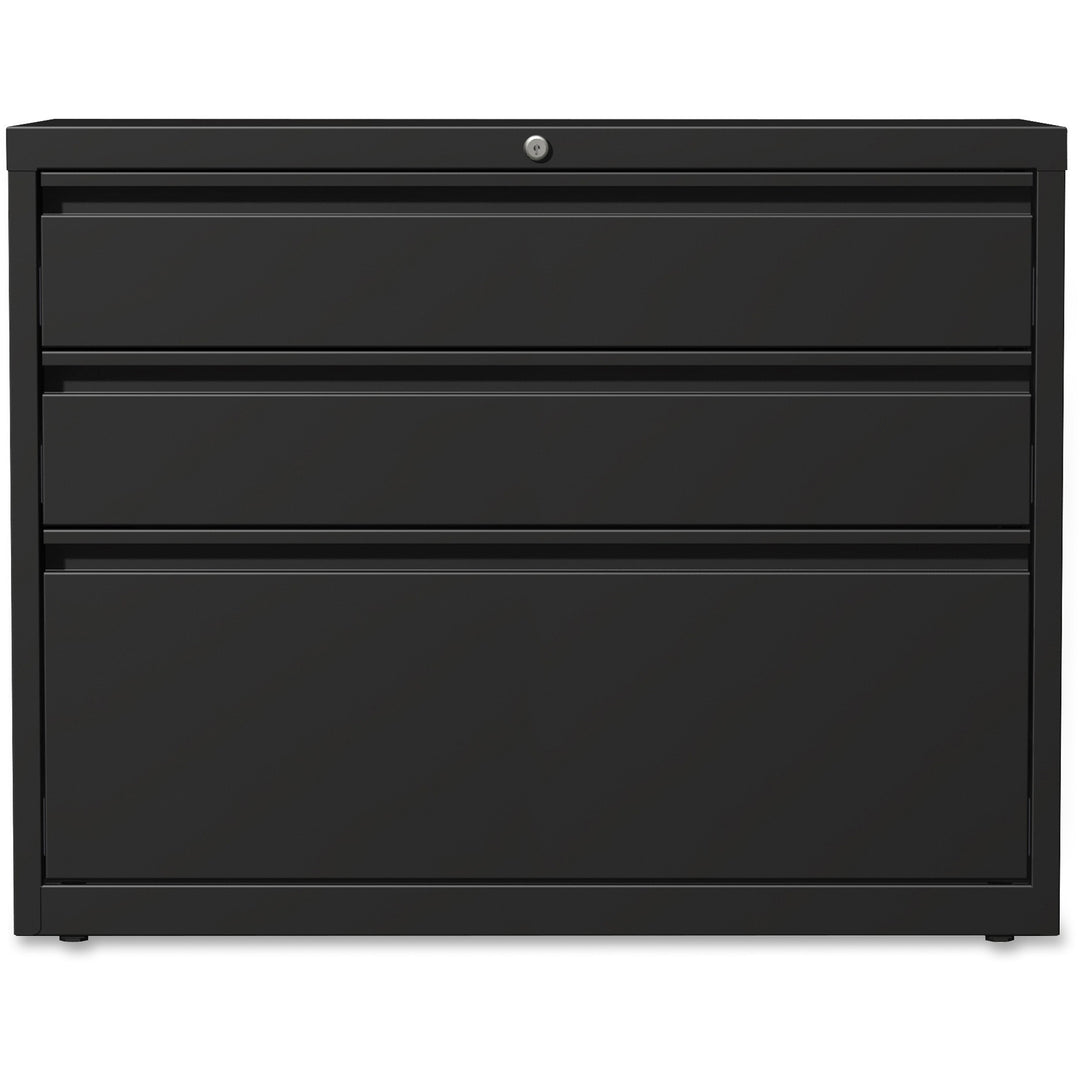 Image of Lorell Lateral File Cabinet, 3-Drawer, 36"x18-5/8"x28", Black
