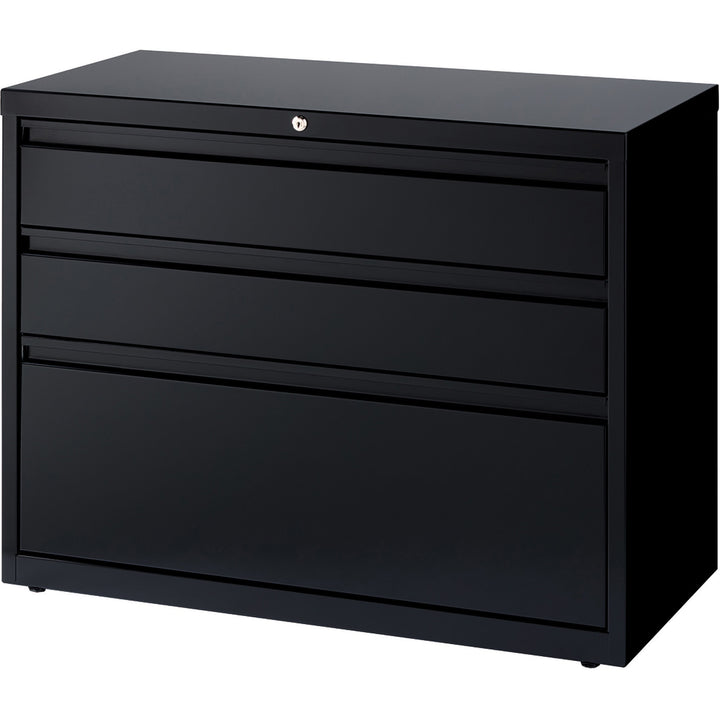 Image of Lorell Lateral File Cabinet, 3-Drawer, 36"x18-5/8"x28", Black