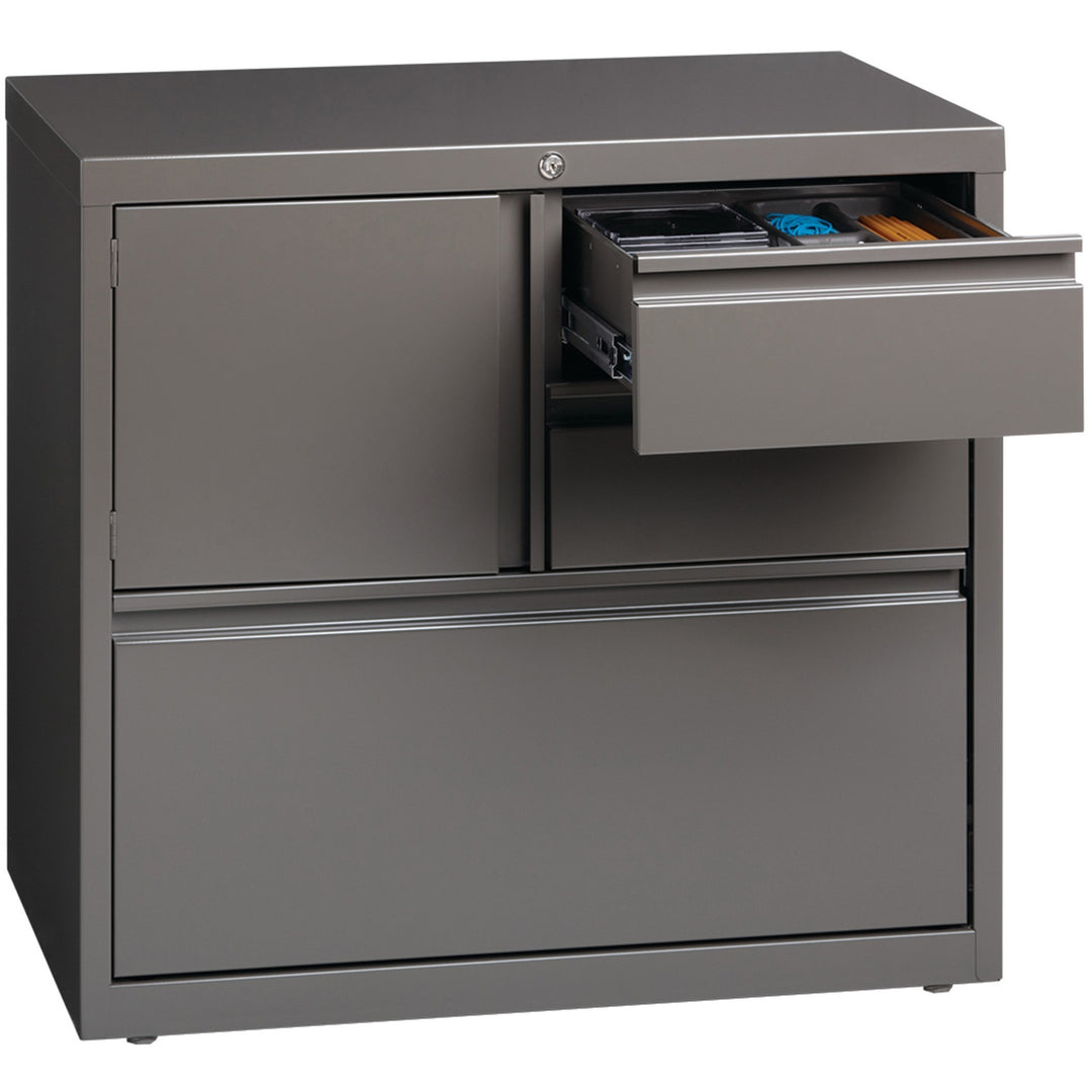 Image of Lorell PSC Door Lateral File, 30"x18-5/8"x28", Charcoal Gray