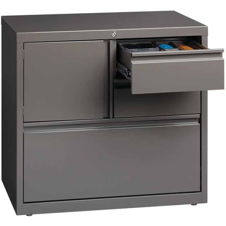 Image of Lorell PSC Door Lateral File, 30"x18-5/8"x28", Charcoal Gray