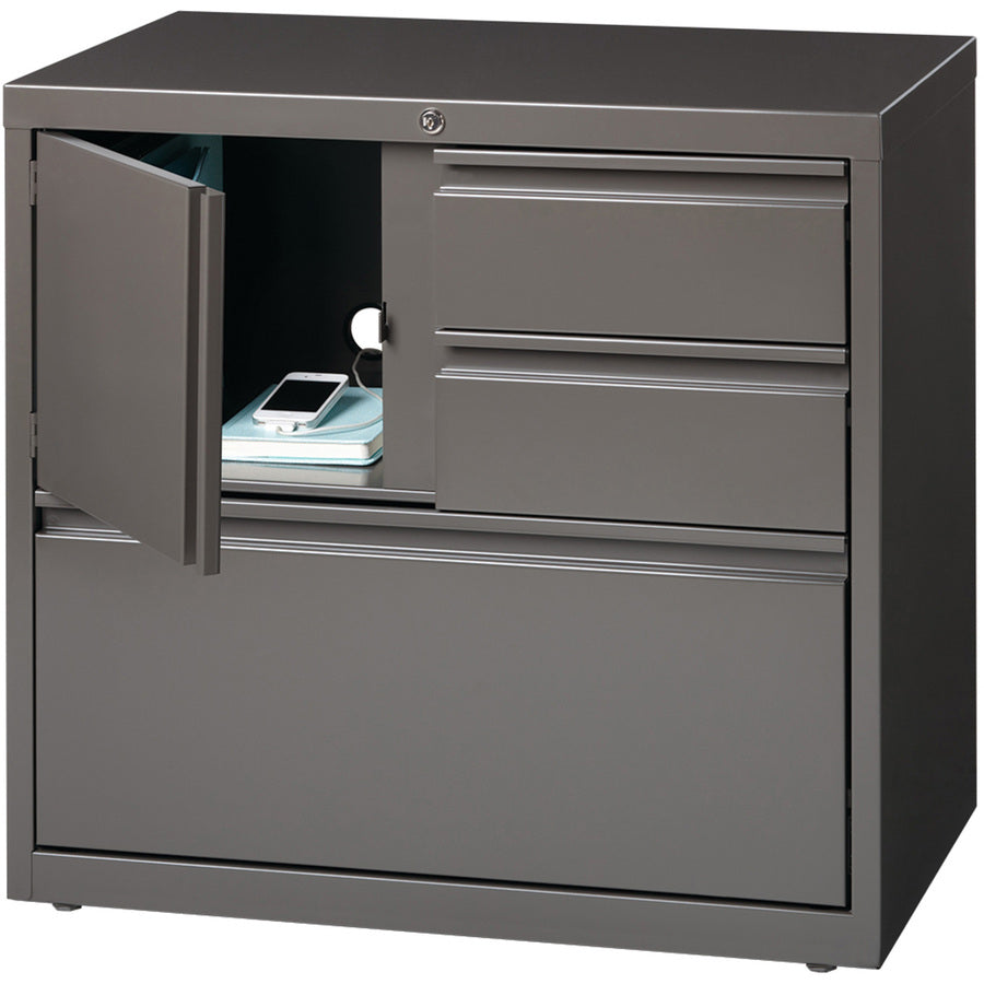 Image of Lorell PSC Door Lateral File, 30"x18-5/8"x28", Charcoal Gray