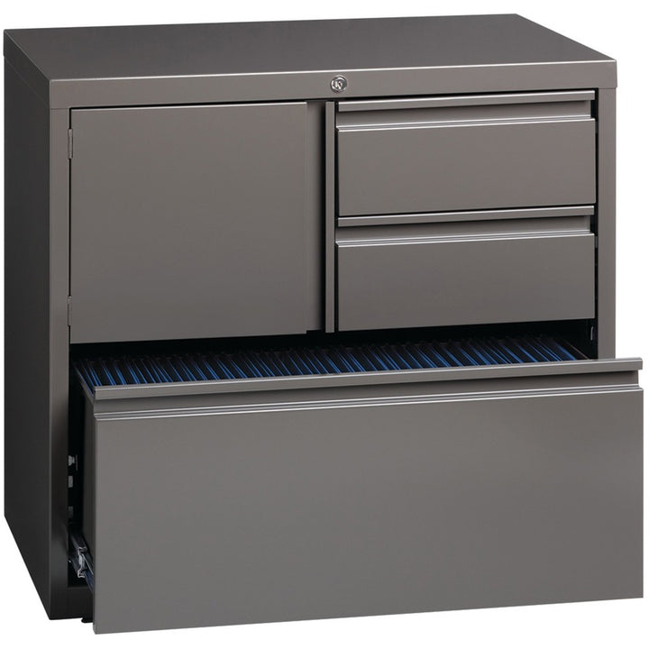 Image of Lorell PSC Door Lateral File, 30"x18-5/8"x28", Charcoal Gray