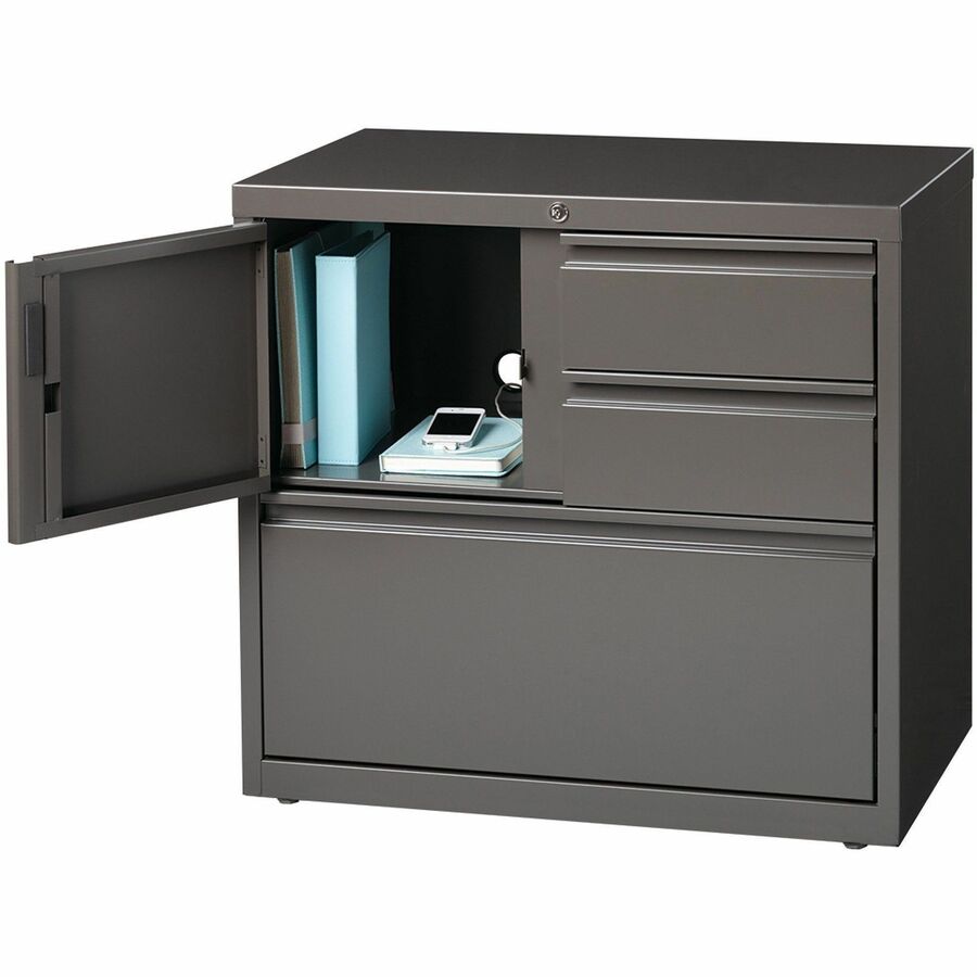 Image of Lorell PSC Door Lateral File, 30"x18-5/8"x28", Charcoal Gray