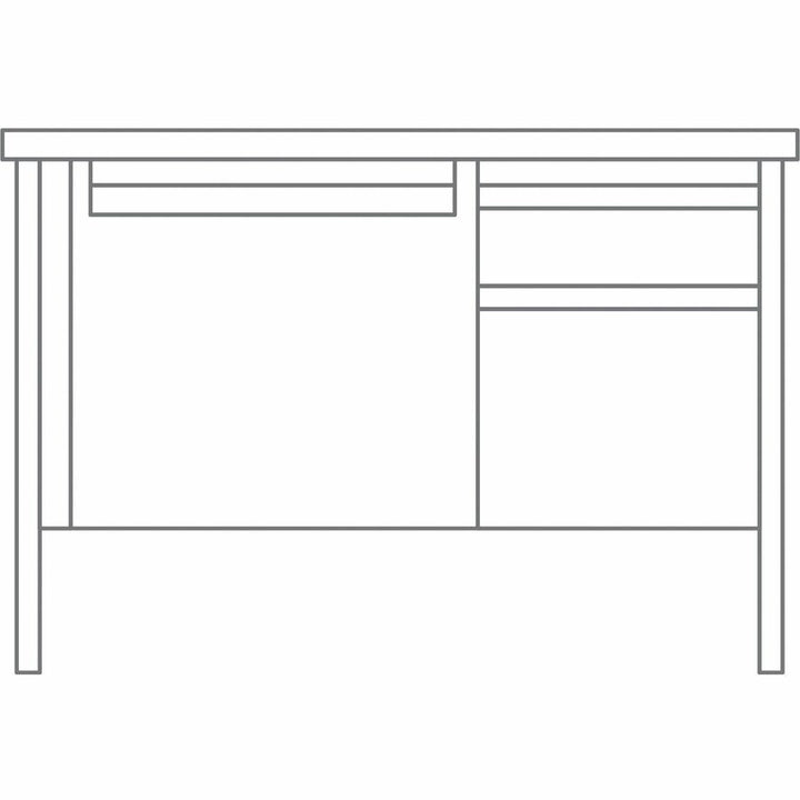 Image of Lorell Desk, Right-Pedestal, Steel, 48"x30"x29-1/2",Walnut/Black