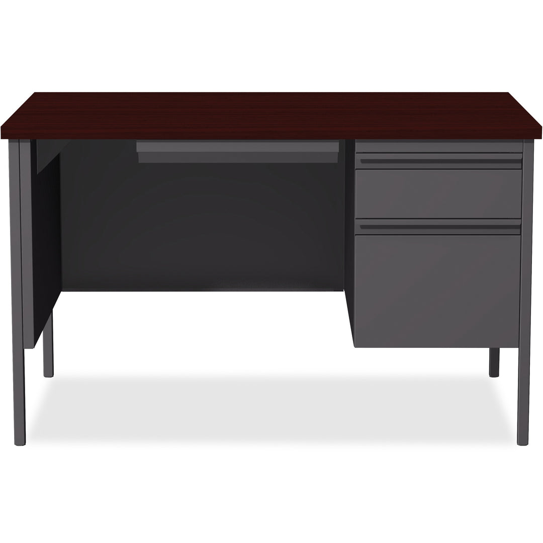 Image of Lorell Desk, Right-Pedestal, Steel, 48"x30"x29-1/2", Mahogany/CCL