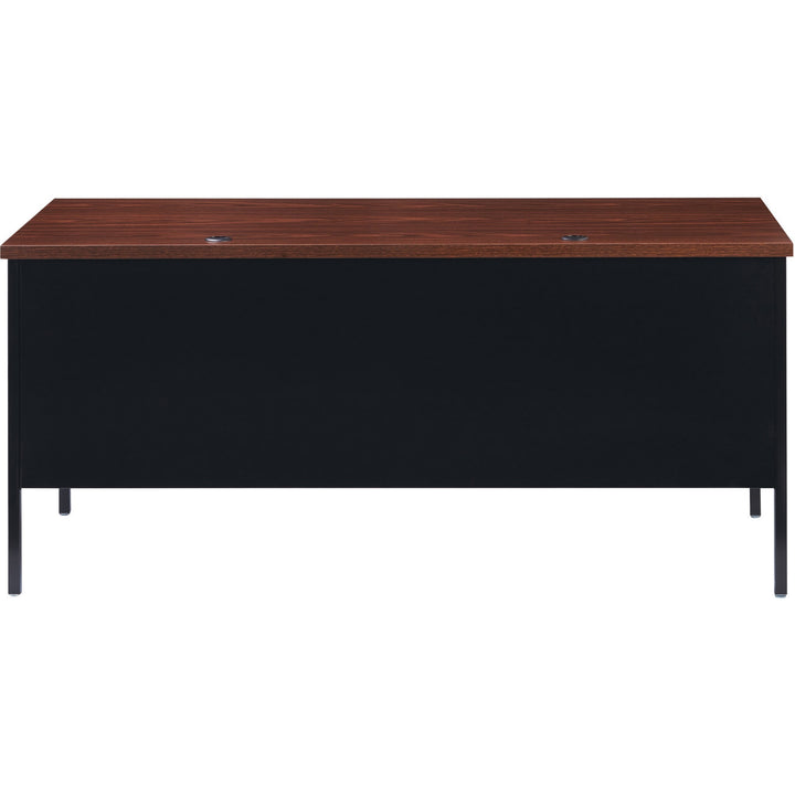 Image of Lorell Desk, Right-Pedestal, Steel, 66"x30"x29-1/2", Walnut/Black