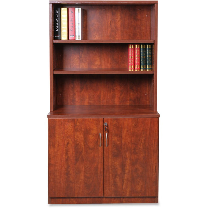 Image of Lorell Storage Cabinet, 2 Doors, 36"x22-1/2"x29-1/2", Cherry