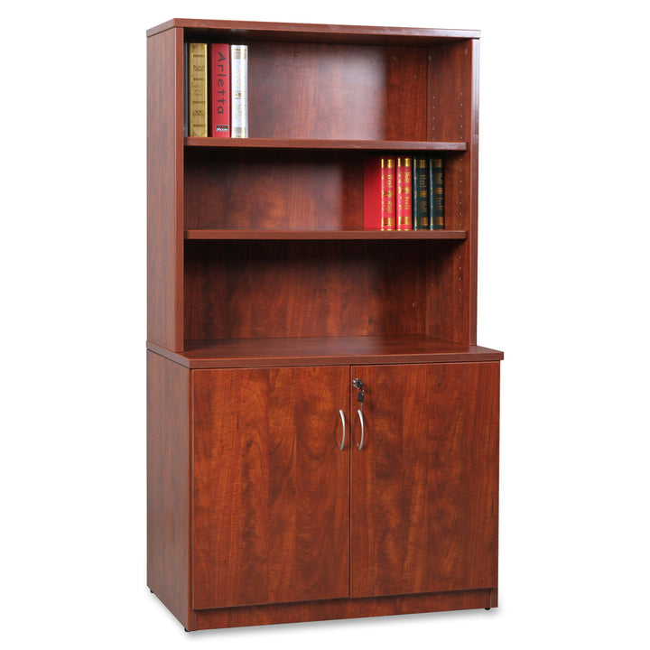 Image of Lorell Storage Cabinet, 2 Doors, 36"x22-1/2"x29-1/2", Cherry