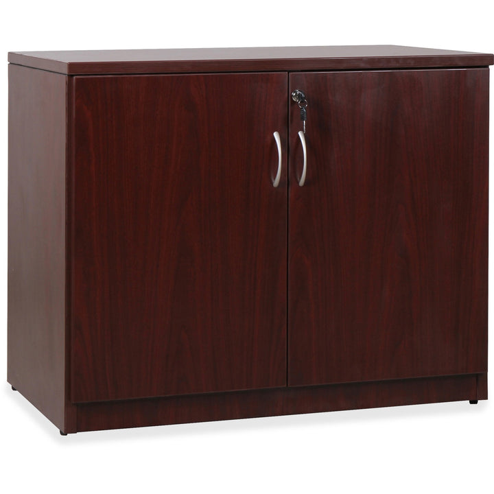 Image of Lorell Storage Cabinet, 2 Doors, 36"Wx22-1/2"Dx29-1/2H", Mahogany