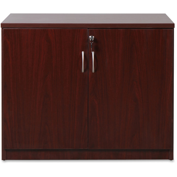 Image of Lorell Storage Cabinet, 2 Doors, 36"Wx22-1/2"Dx29-1/2H", Mahogany