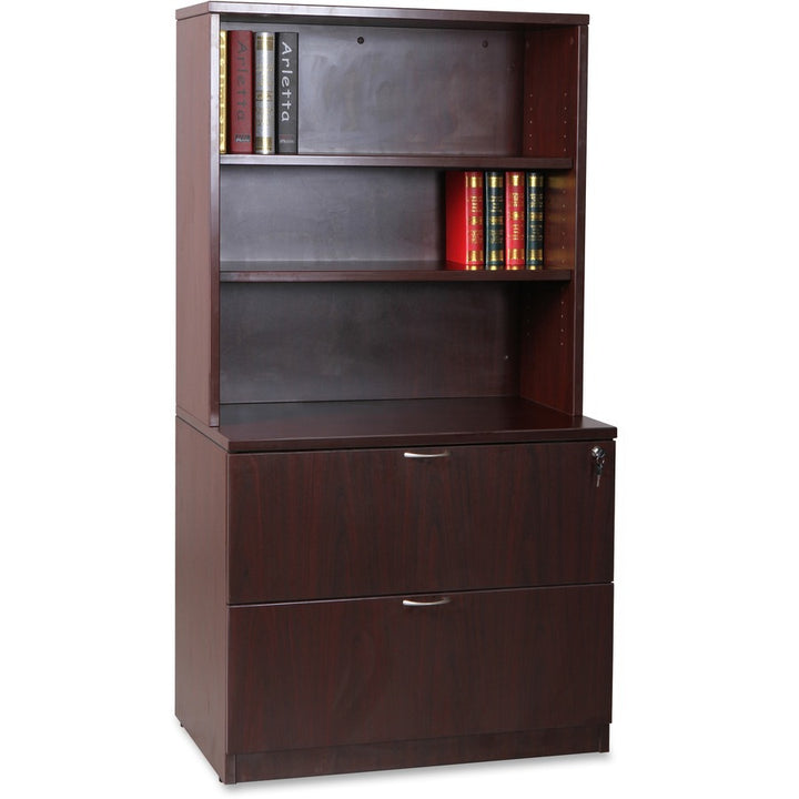 Image of Lorell Bookcase, Stack-on, 36"x15"x36", Mahogany