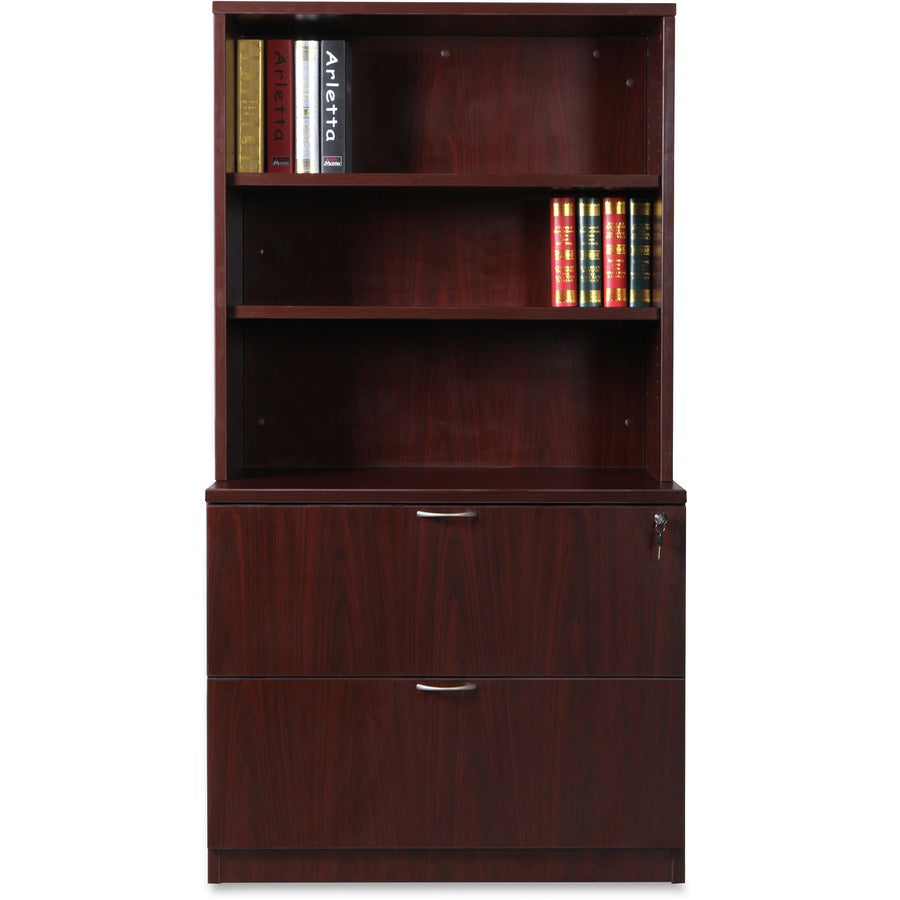 Image of Lorell Bookcase, Stack-on, 36"x15"x36", Mahogany