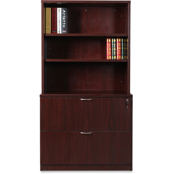Image of Lorell Bookcase, Stack-on, 36"x15"x36", Mahogany