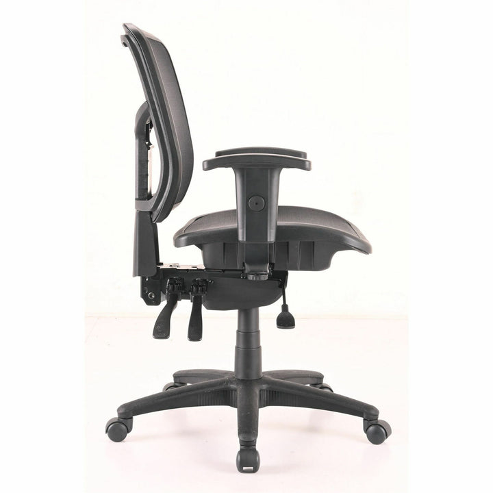 Image of Lorell Mesh Swivel Midback Chair, 25-1/4"x23-1/2"x40-1/2", BKSR