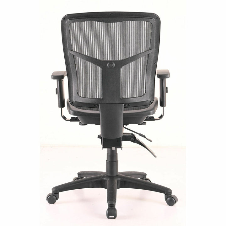 Image of Lorell Mesh Swivel Midback Chair, 25-1/4"x23-1/2"x40-1/2", BKSR