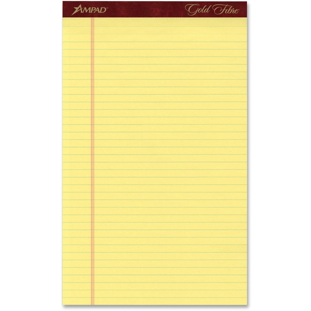 Image of TOPS 20030 Gold Fibre Premium Rule Writing Pads, Legal