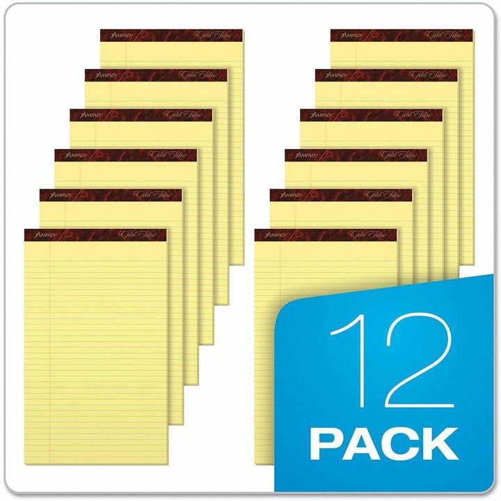 Image of TOPS 20030 Gold Fibre Premium Rule Writing Pads, Legal