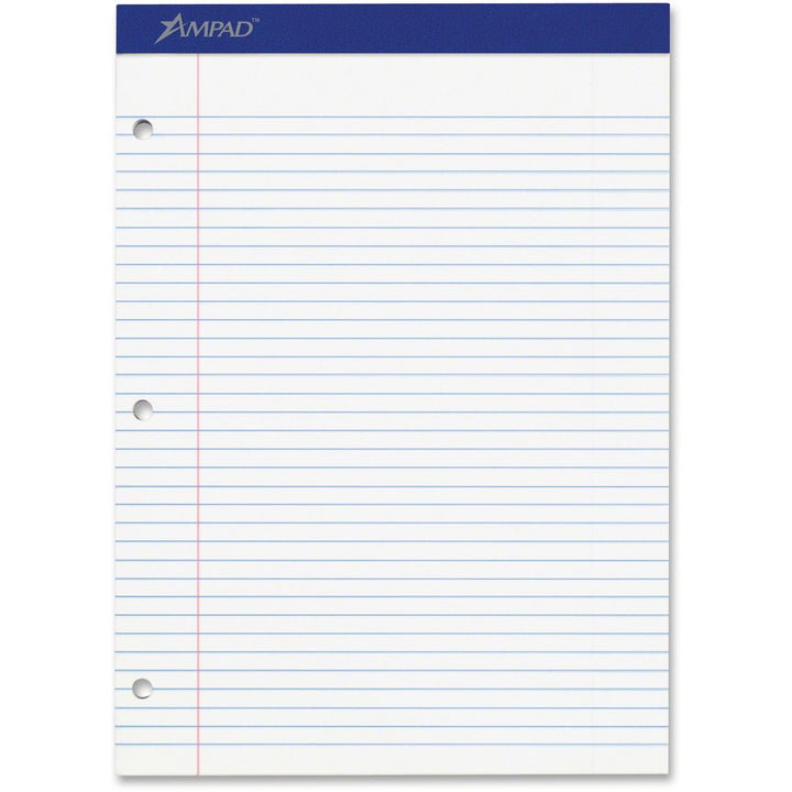 Image of Ampad® Double Sheet Pads, Medium/college Rule, 100 White 8.5 X 11.75 Sheets
