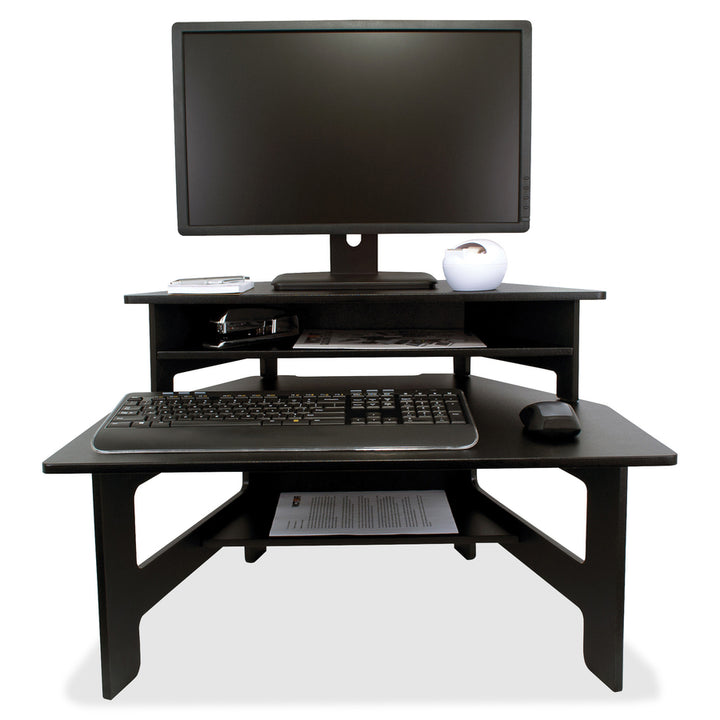 Image of Victor® Dc050 High Rise Collection Monitor Stand, 27" X 11.5" X 6.5" To 7.5", Black, Supports 40 Lbs