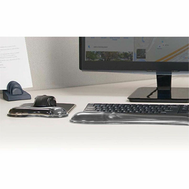 Image of Kensington® Mouse Pad,w/ Wrist Pillow,Duo Gel,7-1/4"x9-1/2"x13-32",BK/BE