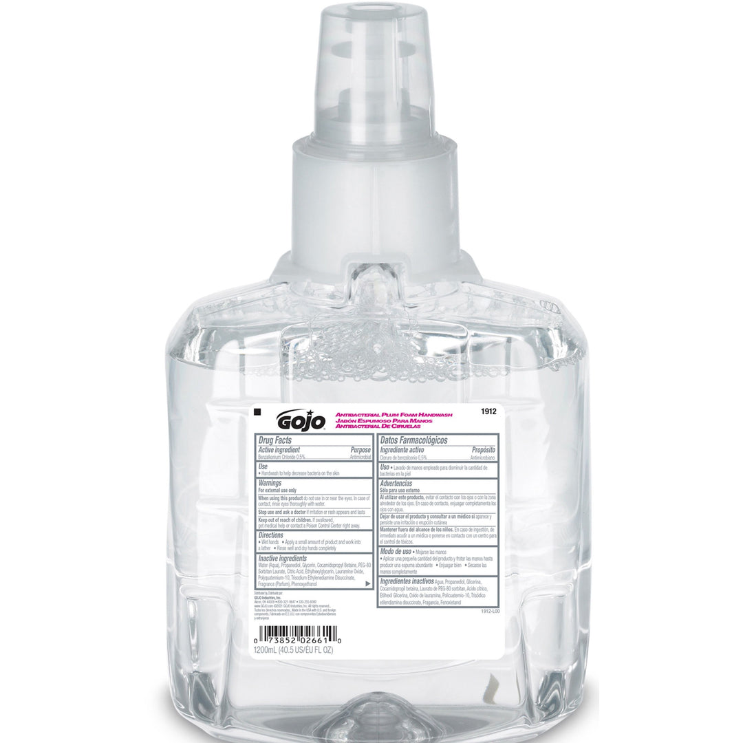 Image of GOJO® Foam Handwash, f/LTX-12, Antibacterial Plum,1200mL,2/CT,CL