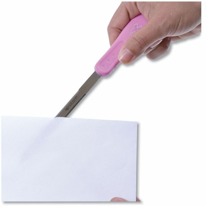 Image of Westcott® Pink Ribbon Stainless Steel Letter Opener, Breast Cancer Awareness, 9", Pink