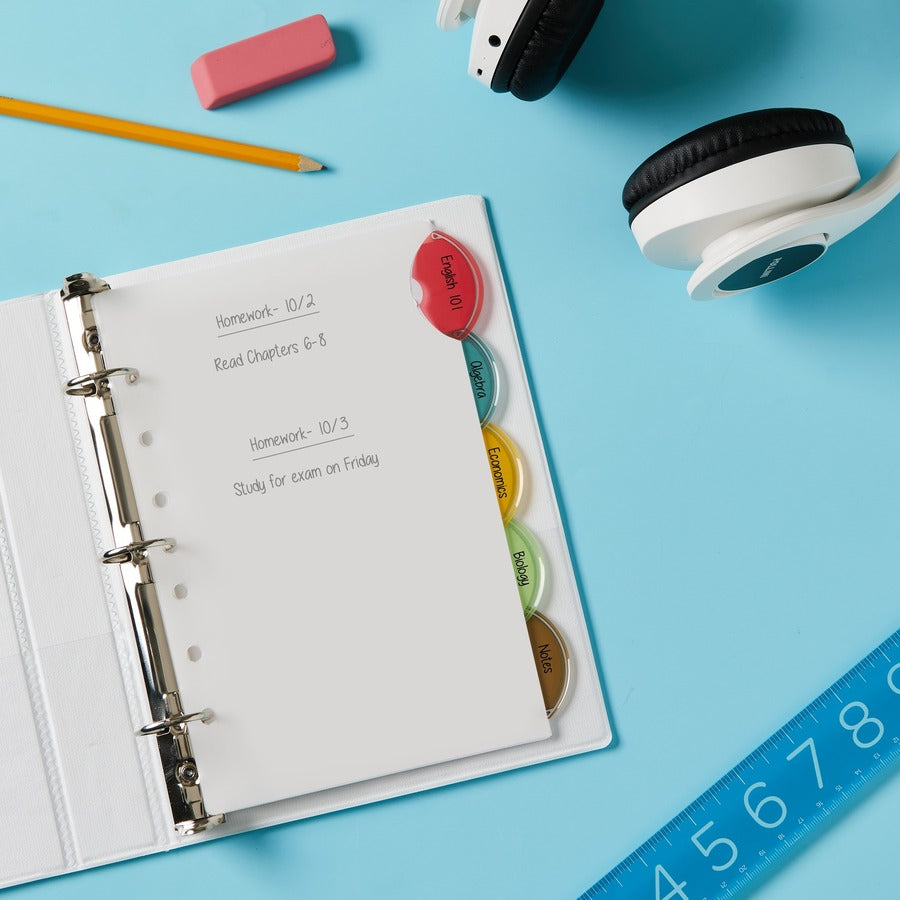 Image of Avery® Insertable Style Edge Plastic Mini Dividers for 3 Ring Binders, 5.5" x 8.5" , 5-Tab Set, Multicolor, 1 Set (11118)