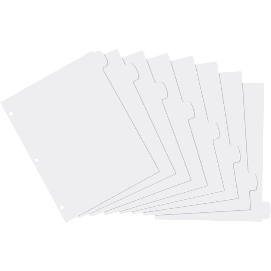 Image of Avery® Write and Erase Big Tab Durable Plastic Dividers, 3-Hole Punched, 8-Tab, 11 x 8.5, White, 1 Set