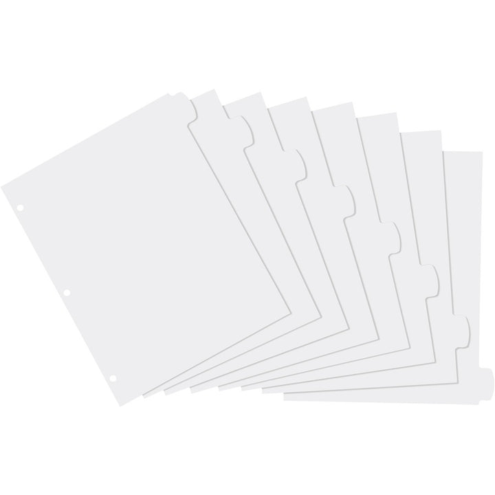 Image of Avery® Write and Erase Big Tab Durable Plastic Dividers, 3-Hole Punched, 8-Tab, 11 x 8.5, White, 1 Set