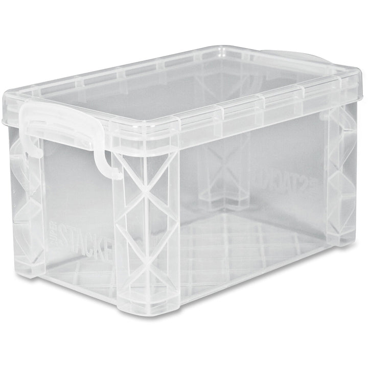 Image of Advantus Super Stacker Storage Boxes, Holds 400 3 X 5 Cards, 6.25 X 3.88 X 3.5, Plastic, Clear