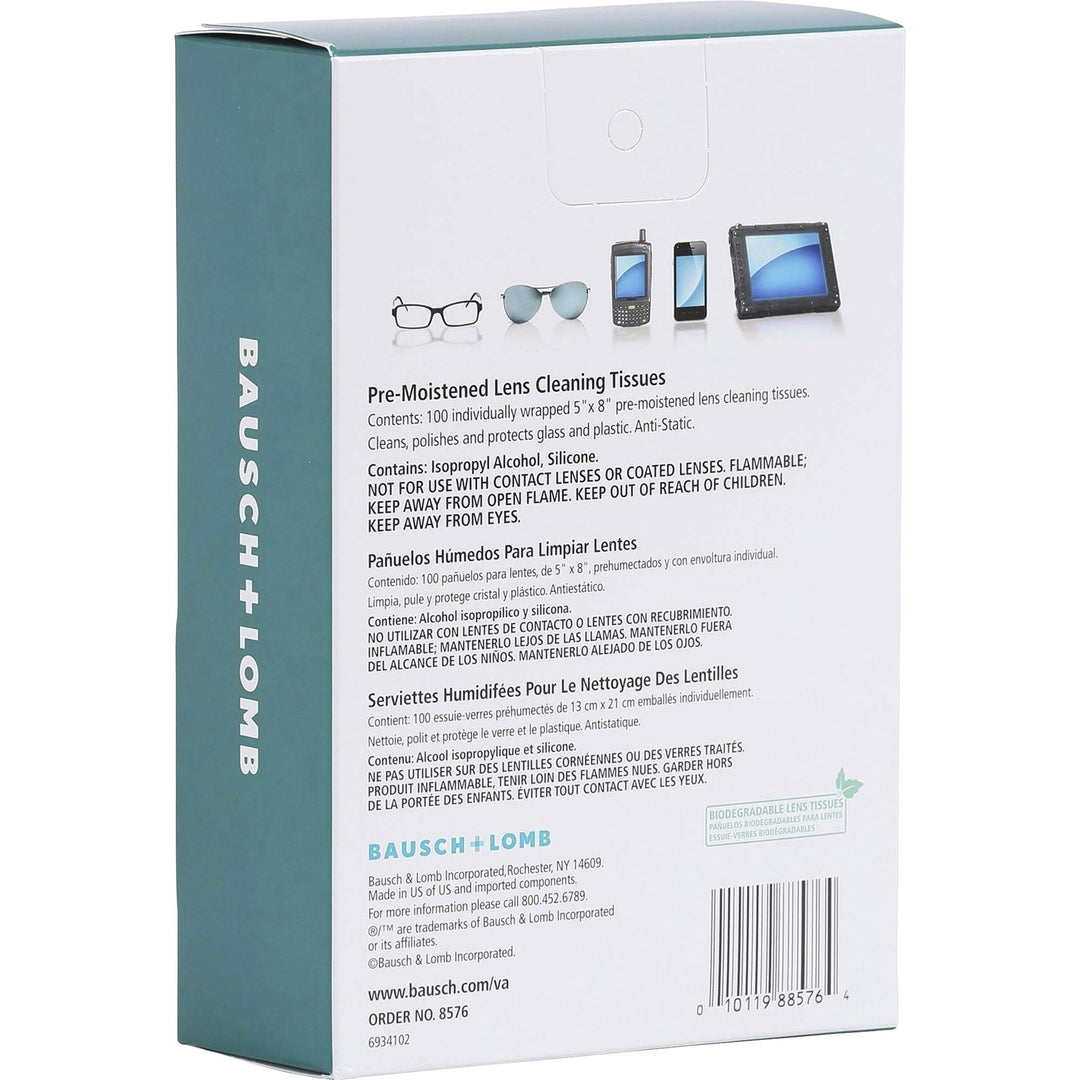 Image of Bausch + Lomb 8576 Sight Savers Pre-Moistened Cleaning Tissues