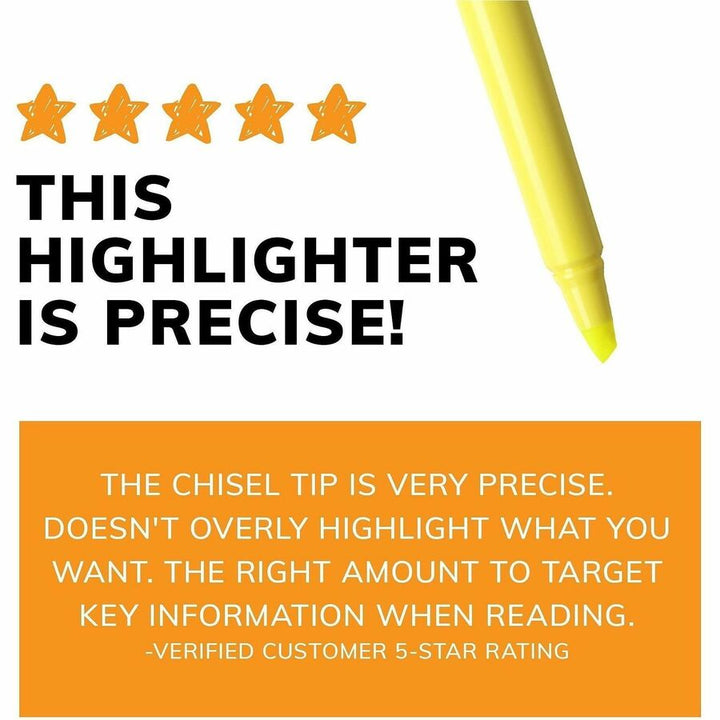 Image of BIC BriteLiner BL241YW Brite Liner Highlighters, Fluorescent Yellow Ink, Water Based, 24 / Box