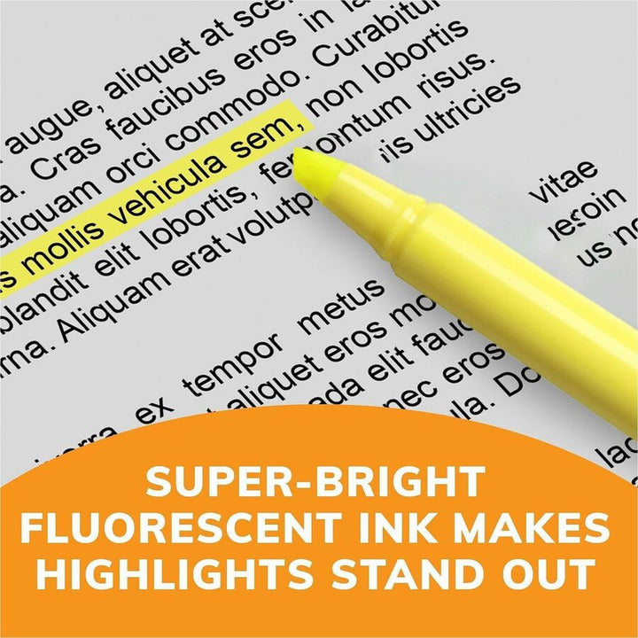 Image of BIC BriteLiner BL241YW Brite Liner Highlighters, Fluorescent Yellow Ink, Water Based, 24 / Box