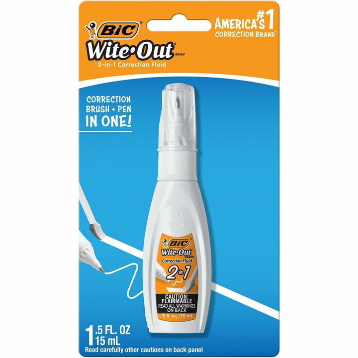 Image of BIC® Wite-Out 2 In 1 Correction Fluid, 15ml, White