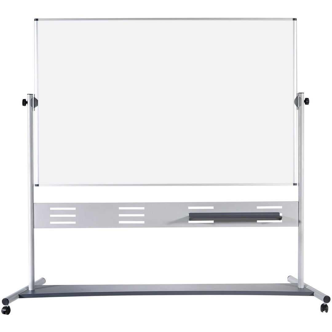 Image of MasterVision® Revolver Easel, Horizontal Orientation, 70.8" x 47.2", White Surface, Satin Aluminum Frame
