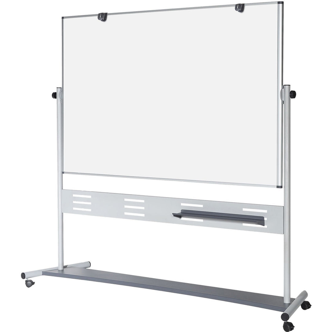 Image of MasterVision® Revolver Easel, Horizontal Orientation, 70.8" x 47.2", White Surface, Satin Aluminum Frame