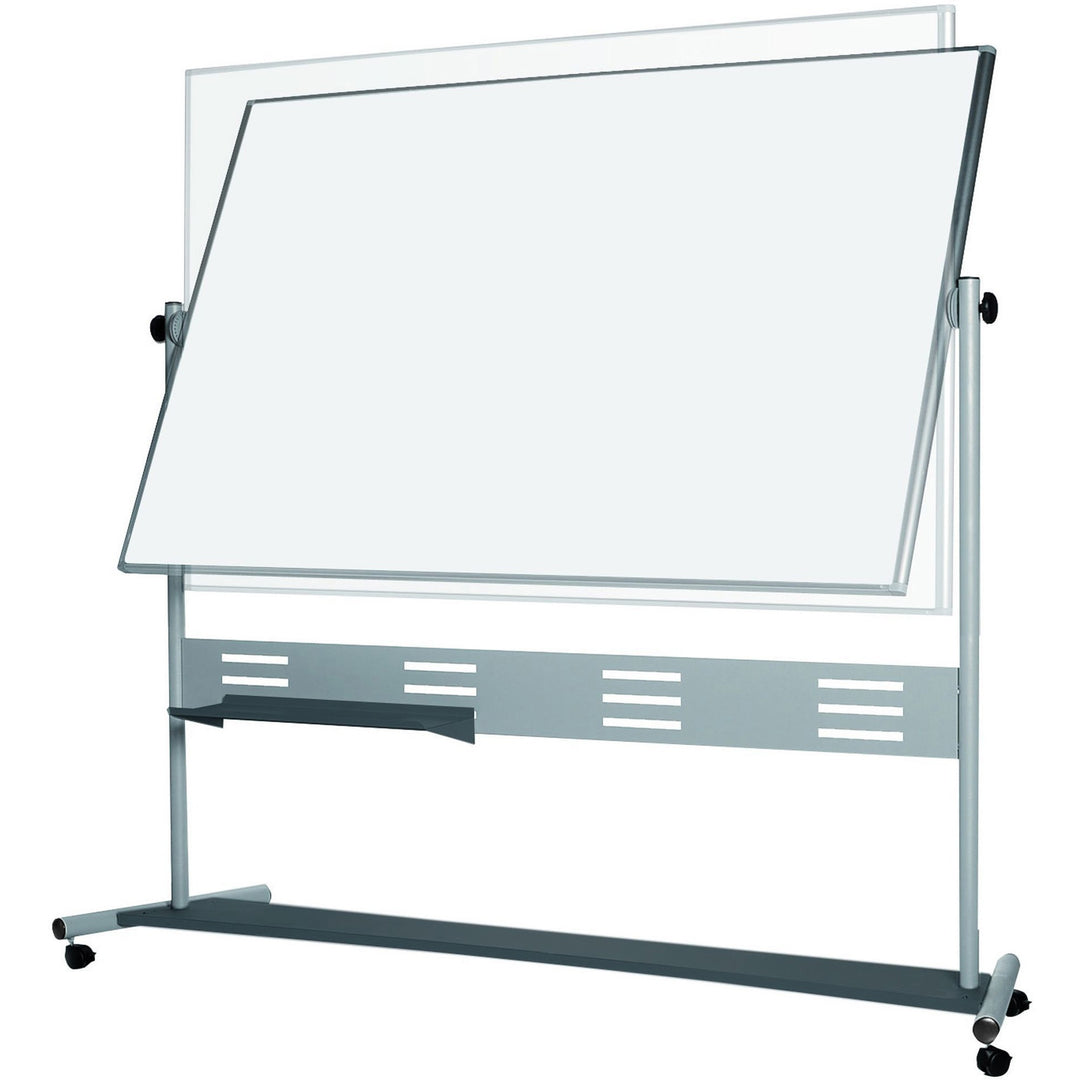Image of MasterVision® Revolver Easel, Horizontal Orientation, 70.8" x 47.2", White Surface, Satin Aluminum Frame