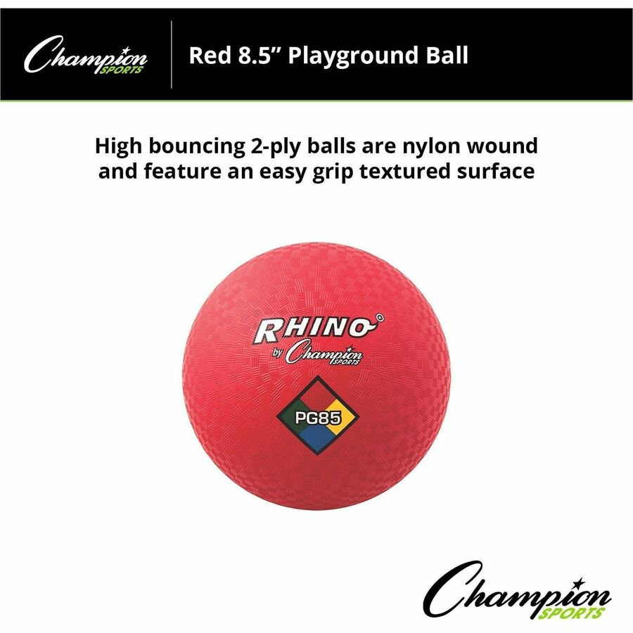 Image of Champion Sports Playground Ball, 8.5" Diameter, Red
