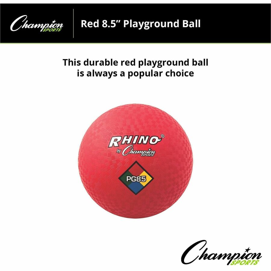 Image of Champion Sports Playground Ball, 8.5" Diameter, Red