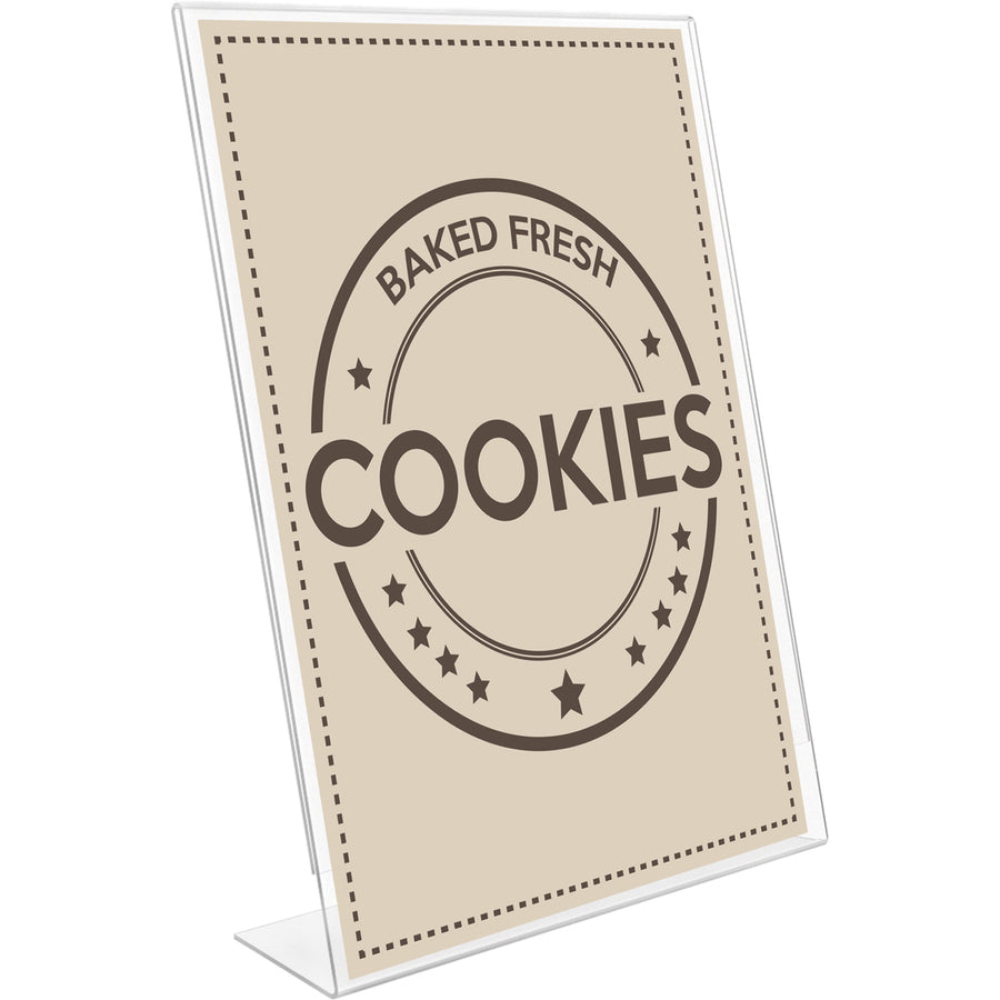 Image of deflecto® Sign Holder, Anti Glare, Slant, 11"x8.5"x2.5", Clear