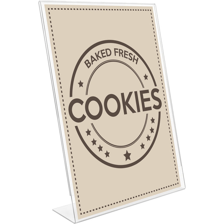 Image of deflecto® Sign Holder, Anti Glare, Slant, 11"x8.5"x2.5", Clear