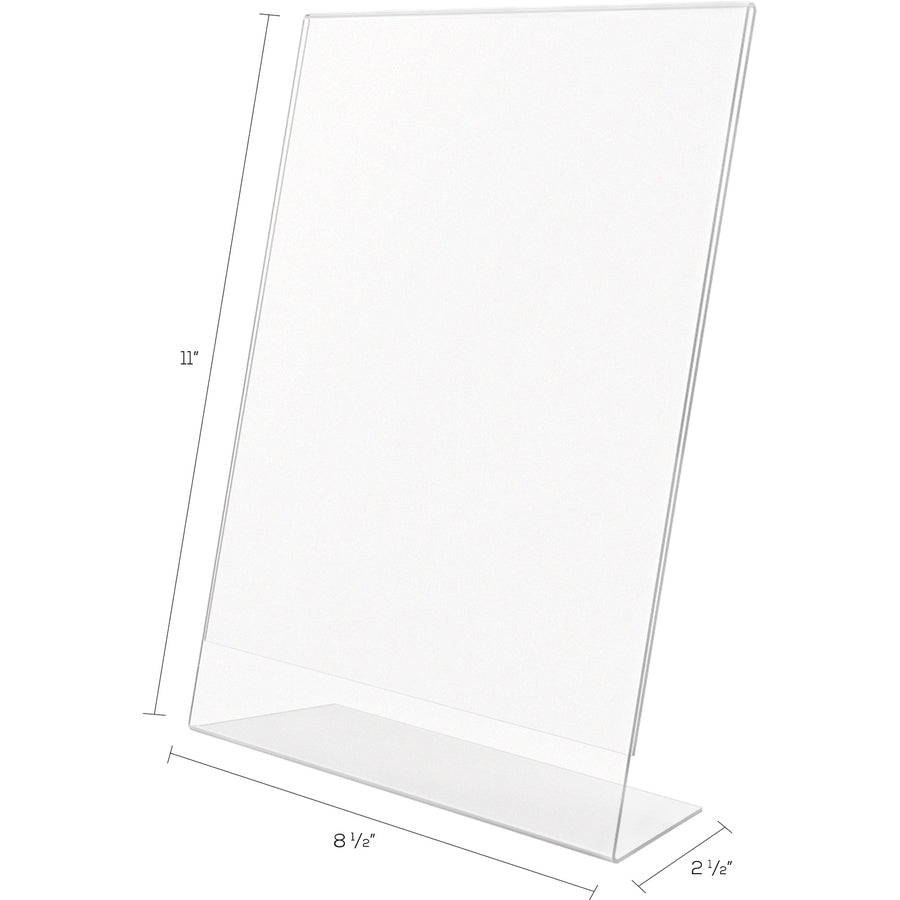 Image of deflecto® Sign Holder, Anti Glare, Slant, 11"x8.5"x2.5", Clear