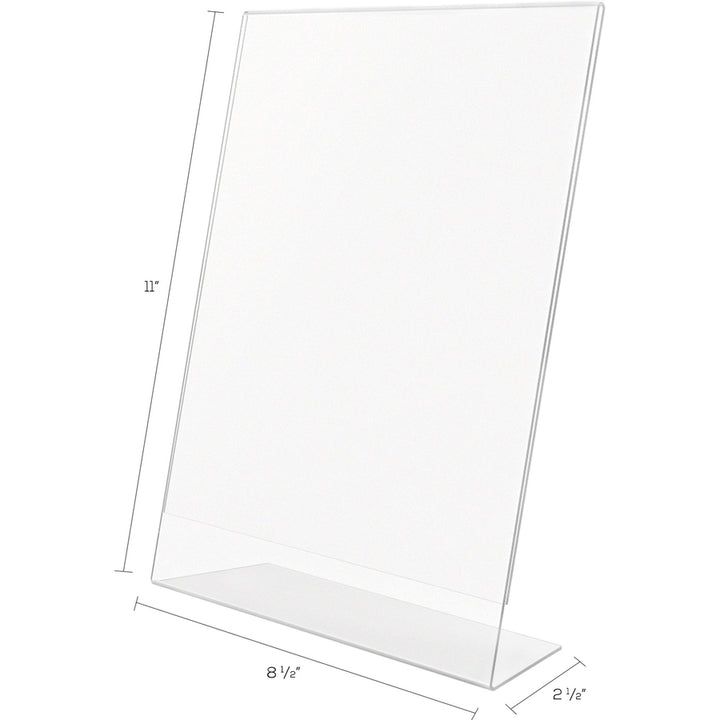 Image of deflecto® Sign Holder, Anti Glare, Slant, 11"x8.5"x2.5", Clear