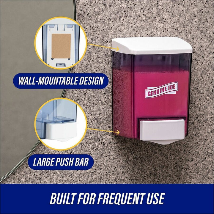 Image of Genuine Joe Dispenser, Liquid Soap/Lotion, Bulk Fill, 30oz, Clear