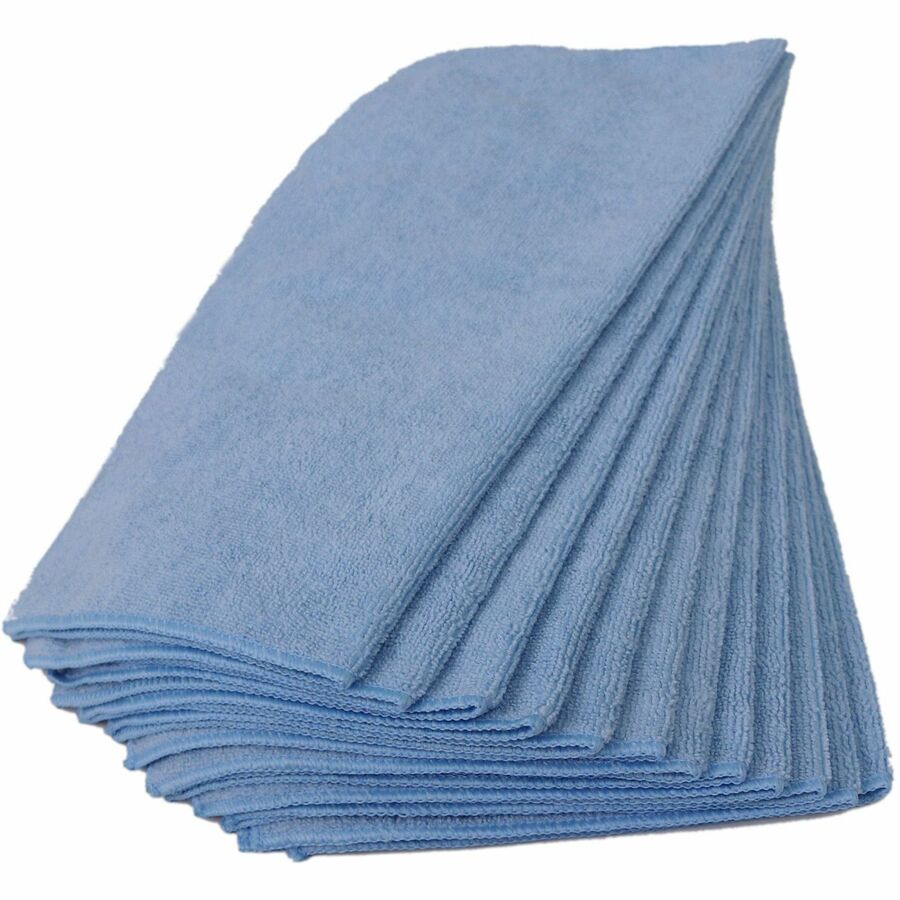 Image of Genuine Joe Microfiber Cloth,Glass/Mirror Cleaning,12/BG,16"x16",BE