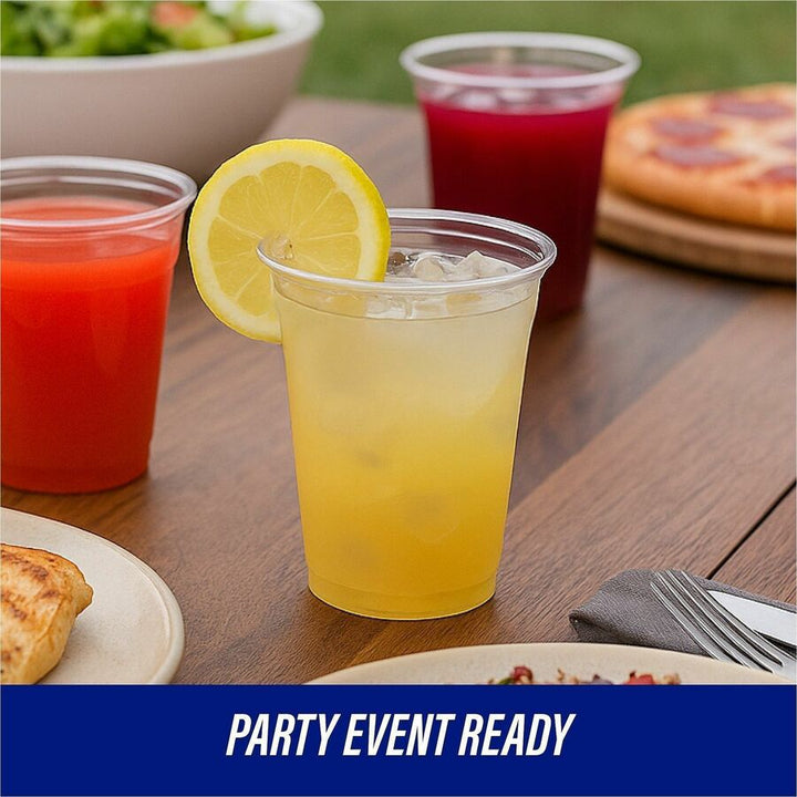 Image of Genuine Joe 58231 12 oz Clear Plastic Cups, 12 fl oz, Clear, Plastic, Cold Drink, Beverage, 25 / Pack