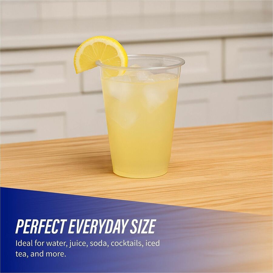 Image of Genuine Joe 58231 12 oz Clear Plastic Cups, 12 fl oz, Clear, Plastic, Cold Drink, Beverage, 25 / Pack
