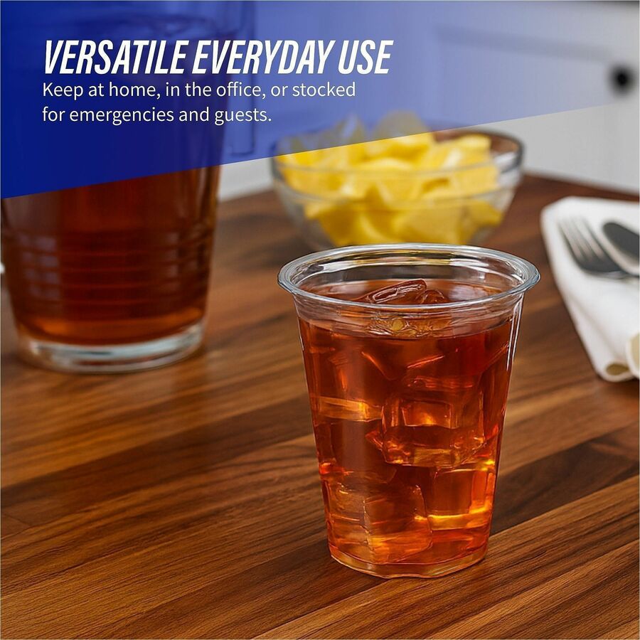 Image of Genuine Joe 58231 12 oz Clear Plastic Cups, 12 fl oz, Clear, Plastic, Cold Drink, Beverage, 25 / Pack
