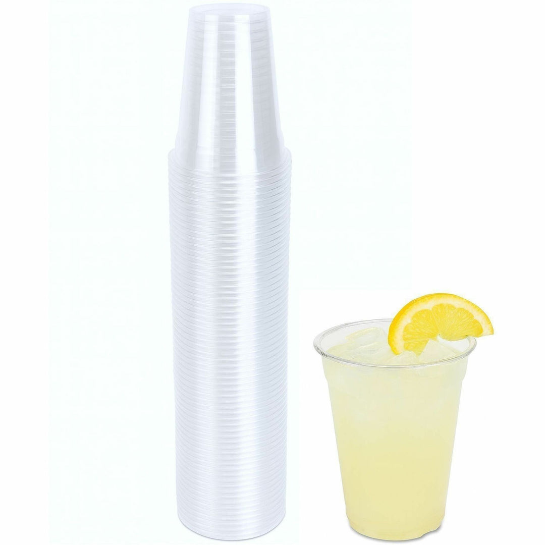 Image of Genuine Joe 58233 9 oz Clear Plastic Cups, 9 fl oz, Clear, Plastic, Cold Drink, Beverage, 50 / Pack