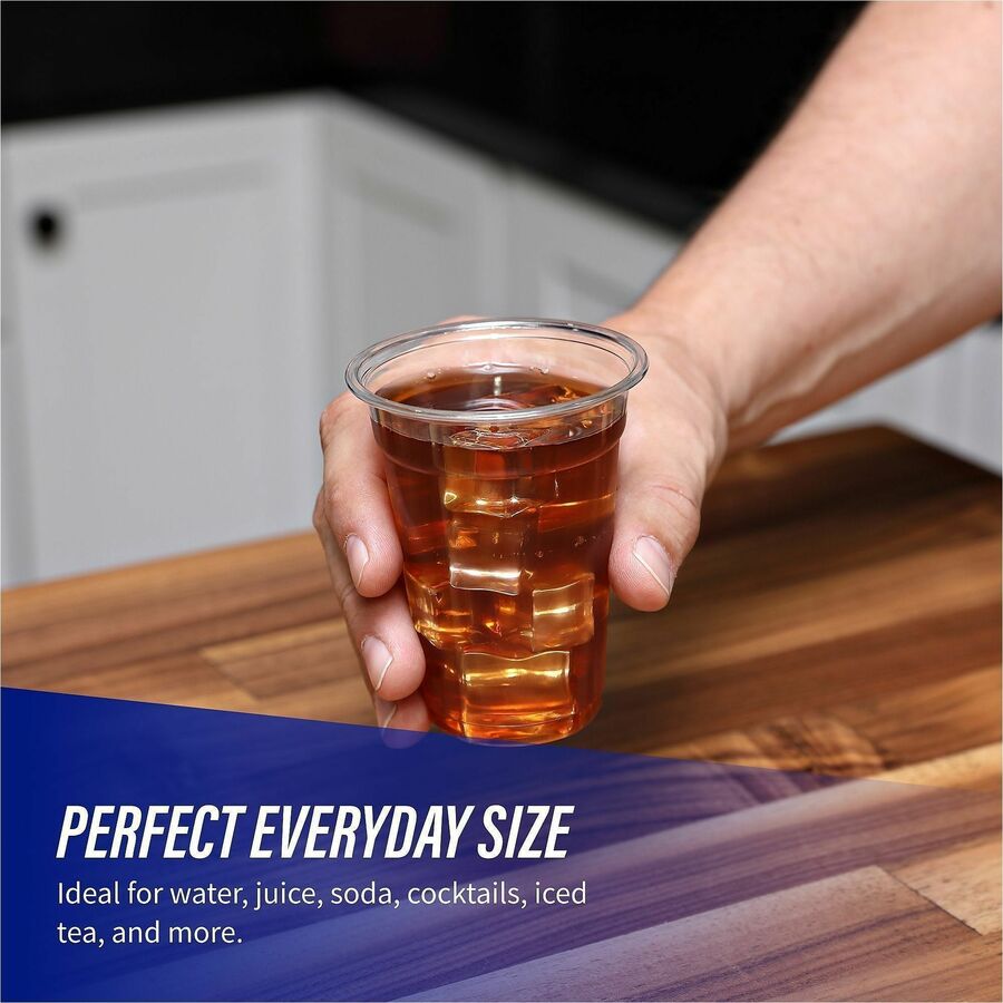 Image of Genuine Joe 58233 9 oz Clear Plastic Cups, 9 fl oz, Clear, Plastic, Cold Drink, Beverage, 50 / Pack